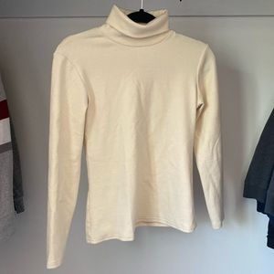 Cream Turtle Neck Top